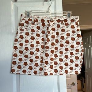 Floral Denim Skirt